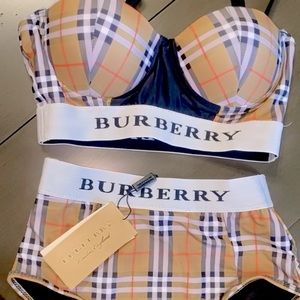 NWT BURBERRY Bethany Logo Tape Swimsuit